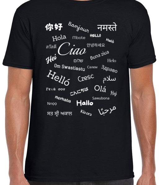 Hello T-Shirt White Text Loose Fit (S-L)