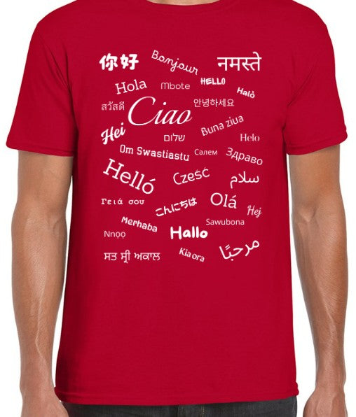 Hello T-Shirt White Text Loose Fit (XL-3XL)