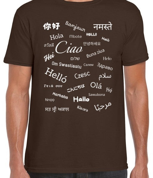 Hello T-Shirt White Text Loose Fit (XL-3XL)
