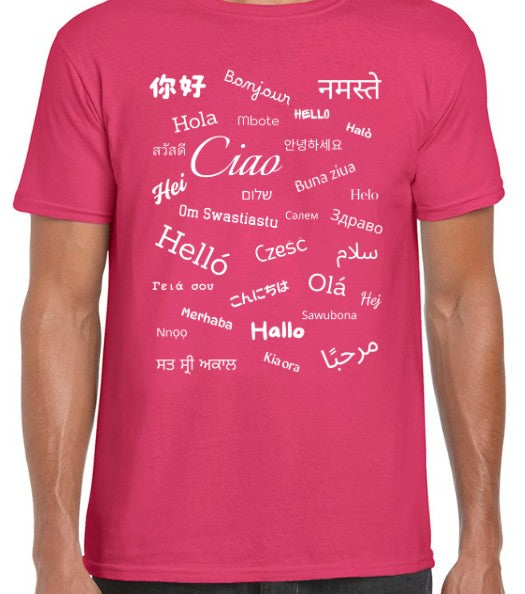 Hello T-Shirt White Text Loose Fit (XL-3XL)