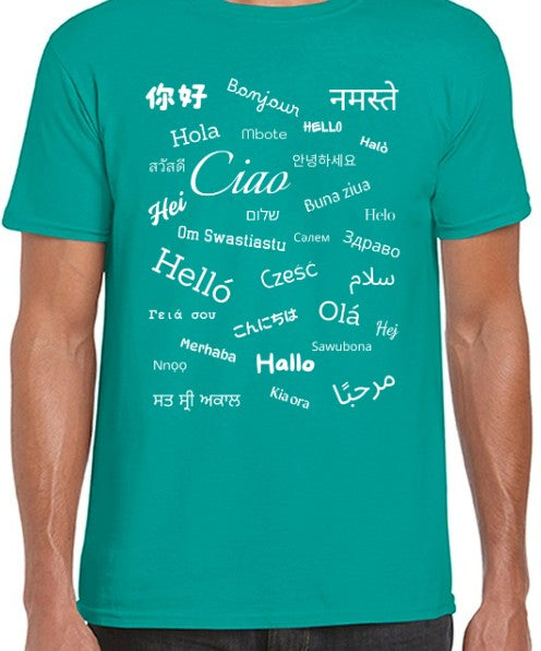 Hello T-Shirt White Text Loose Fit (XL-3XL)