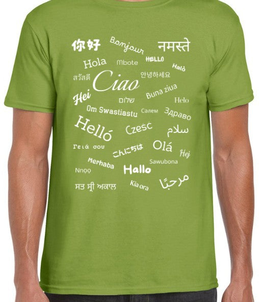 Hello T-Shirt White Text Loose Fit (XL-3XL)