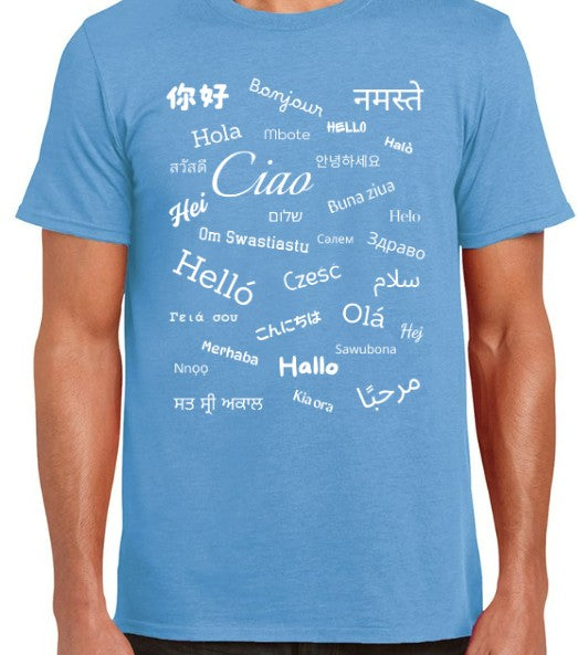 Hello T-Shirt White Text Loose Fit (XL-3XL)