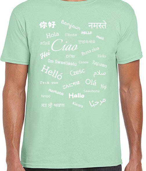 Hello T-Shirt White Text Loose Fit (XL-3XL)