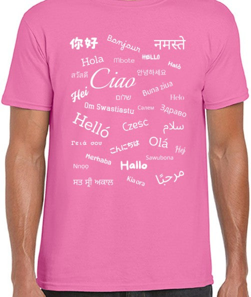 Hello T-Shirt White Text Loose Fit (XL-3XL)