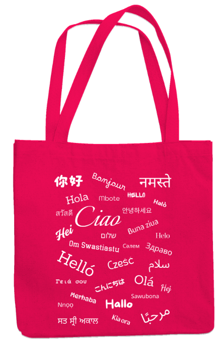 Hello Bag (white text)