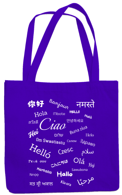 Hello Bag (white text)
