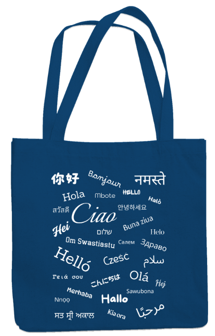 Hello Bag (white text)