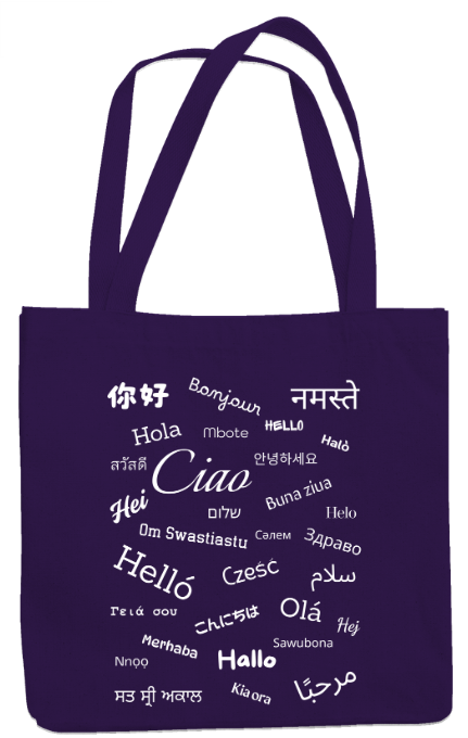 Hello Bag (white text)