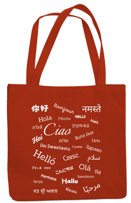 Hello Bag (white text)