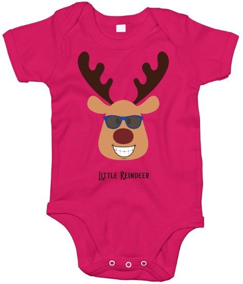 Little Reindeer (blue glasses) Babygro