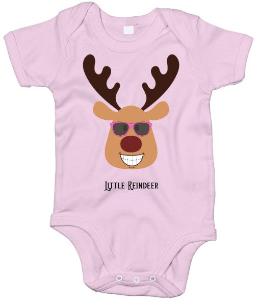 Little Reindeer (pink glasses) Babygro