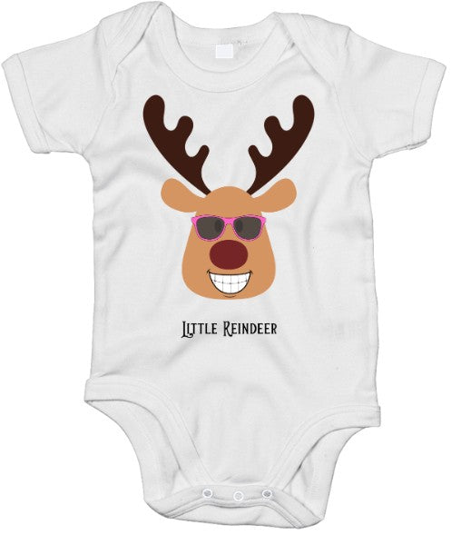 Little Reindeer (pink glasses) Babygro